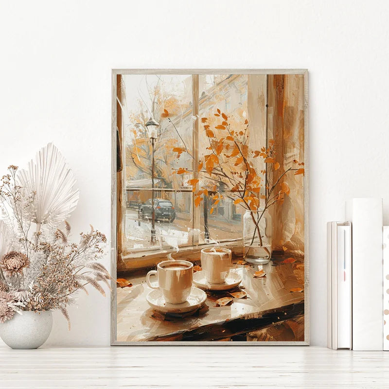 Books & Flowers Vintage Canvas Wall Art | Pink Farmhouse Print