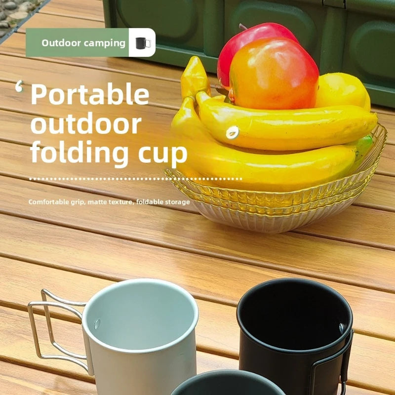 Outdoor Foldable Aluminum Camping Cup - Ultralight Portable Travel Mug for Coffee Tea Hiking Backpacking Picnic Mini Water Cup Peaceful Pleasures Health and Wellness