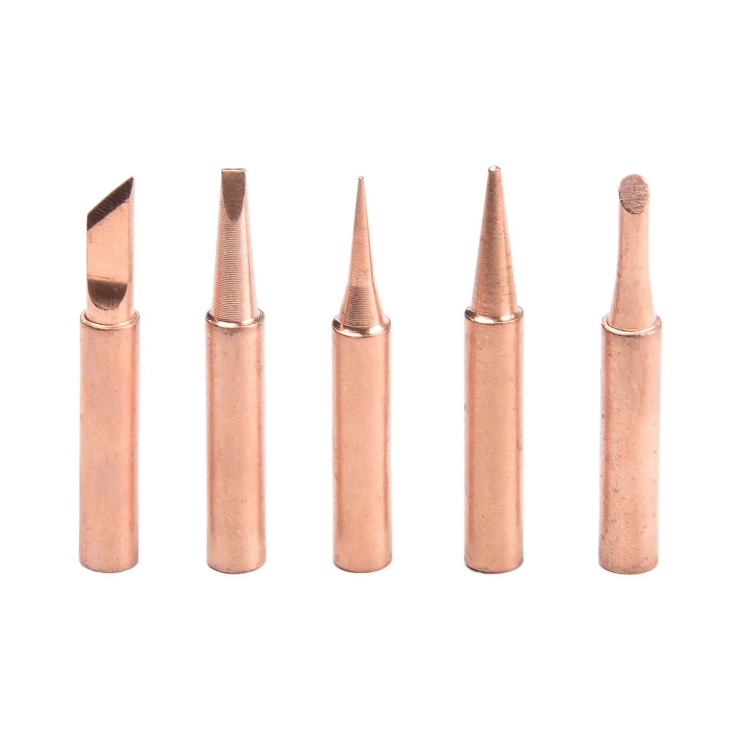 6-Pc Copper 900M-T Soldering Iron Tip Set with Welding Sleeve