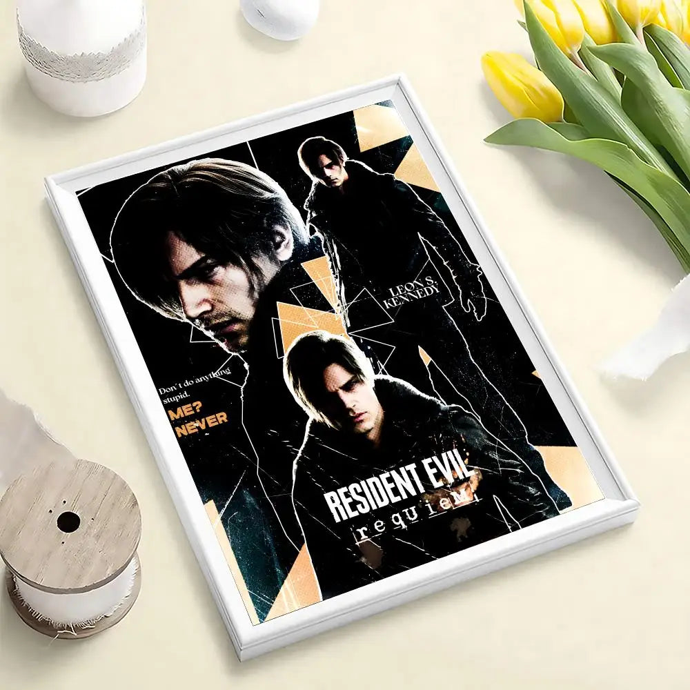 Resident Evil Requiem Poster HD Self Adhesive Waterproof Wall Art Ideal for Home Office Dorm Bedroom Great Gift Peaceful Pleasures Health and Wellness White7 50X70cmNoframe