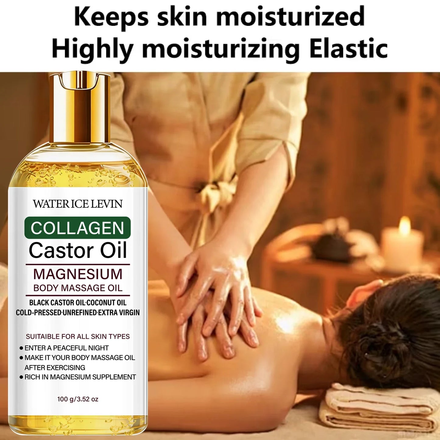 Cold-Pressed Castor Oil Massage Oil – Collagen & Magnesium