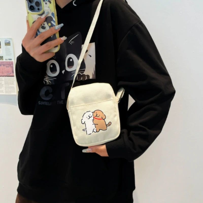 Exercise Fashion Phone Storage Pouch for Men Women Anime Cartoon Cute Money Bag Students Portable Goodlooking Shoulder Bags Gift Peaceful Pleasures Health and Wellness