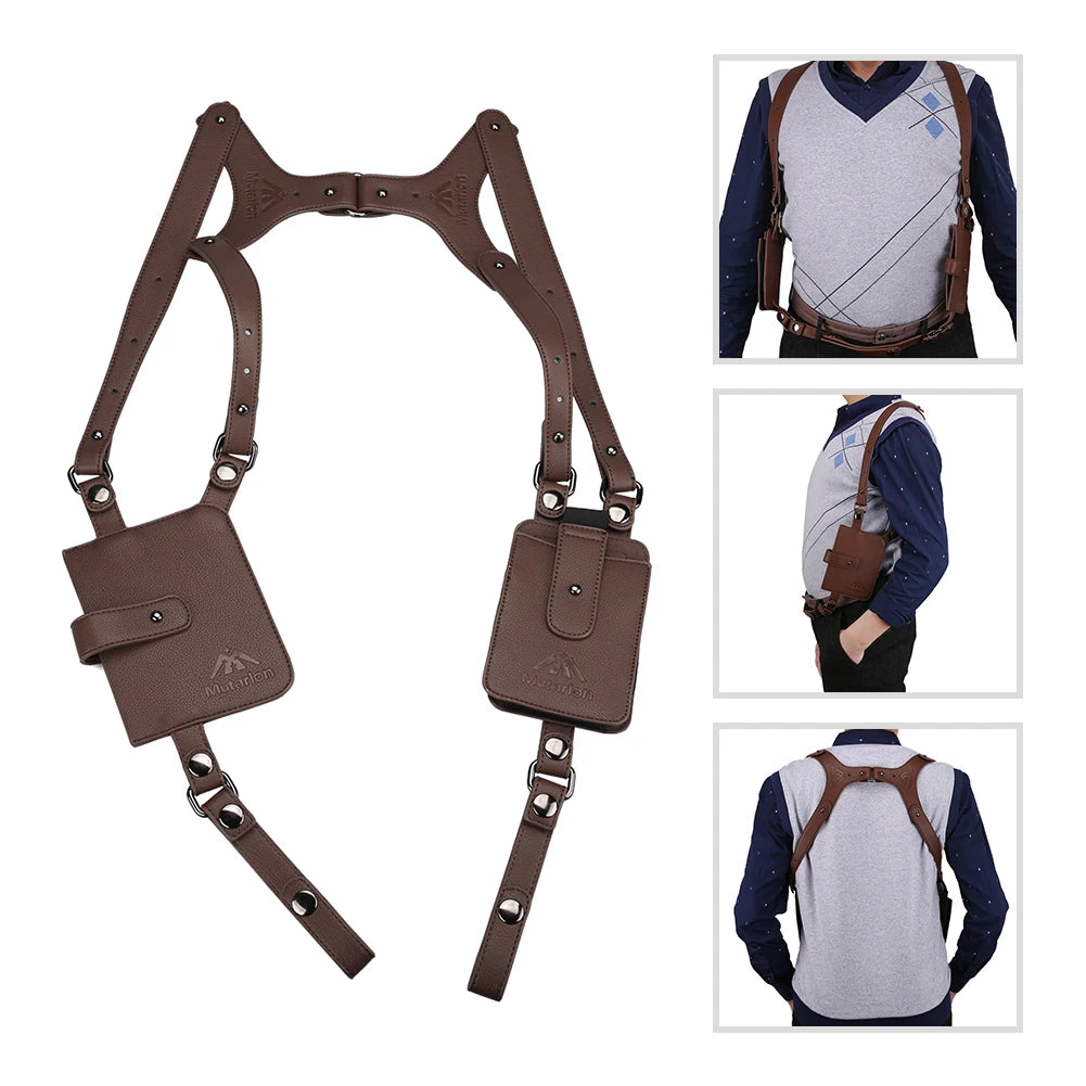 Anti-Thief Underarm Double Shoulder Wallet Bag Hidden Holster Belt Security Concealed Pack Backpack For Man/Male Peaceful Pleasures Health and Wellness brown