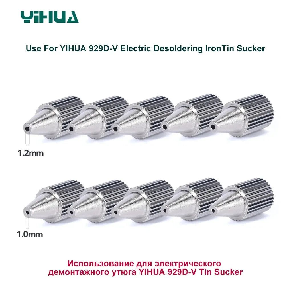 5pcs/Set Suction Nozzle Use for YIHUA 929D-V Electric Soldering Iron Tin Sucker Device 1.2mm Or 1.0mm Diameter Suction Nozzle Peaceful Pleasures Health and Wellness