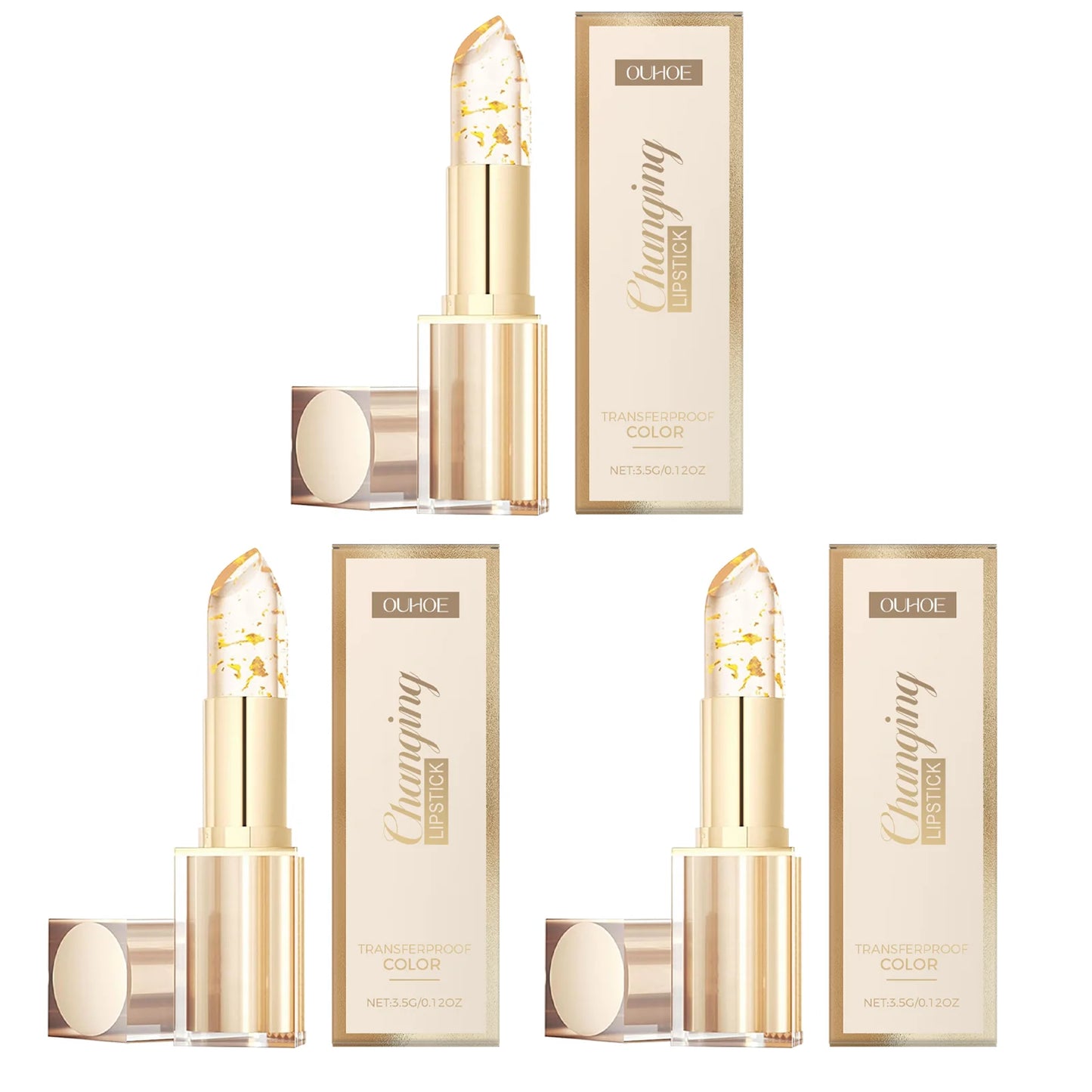 Gold Foil Color Changing Lip Balm | Vitamin E Gloss – 3.5g