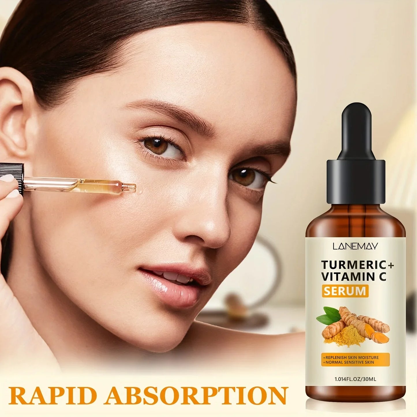 Turmeric & Vitamin C Face Serum – Hydrating Drops for All Skin