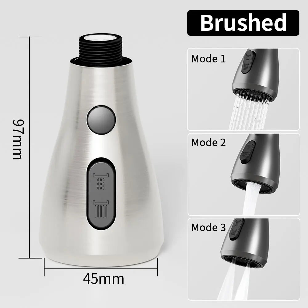3-Mode Pull Out Kitchen Faucet Sprayer Nozzle – Water Saving