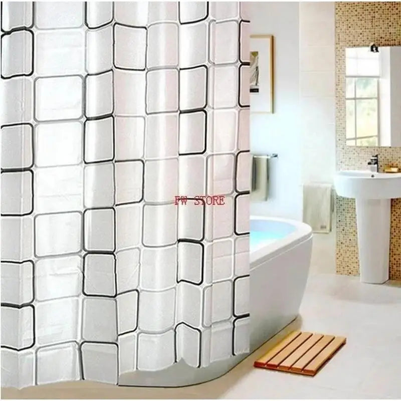Creative Ocean Creature Bathroom Curtains Geometric Pattern
