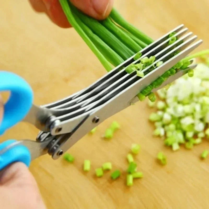 Multi-Layer Stainless Steel Kitchen Scissors | Herb & Veggie Cutter