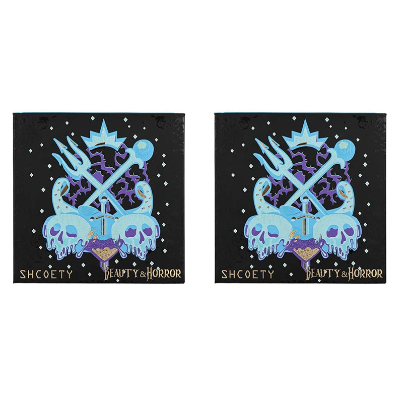 2pcs of 9 colors skull eyeshadow palette, Halloween eyeshadow palette, pearl matte, waterproof and long-lasting Peaceful Pleasures Health and Wellness Black 2