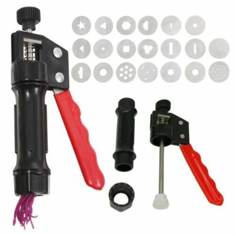 Hand-Held Clay Extruder Gun with 20 Nozzle Discs | Art Tool Clay Extruder Tool Peaceful Pleasures Health and Wellness
