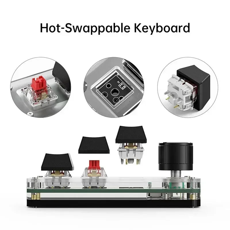 RGB 3 key Customize Wired Mini Keyboard Macro Knob Copy Paste Shortcut Key E-sports Game Mechanical Hot Swap Mini Keyboard Peaceful Pleasures Health and Wellness