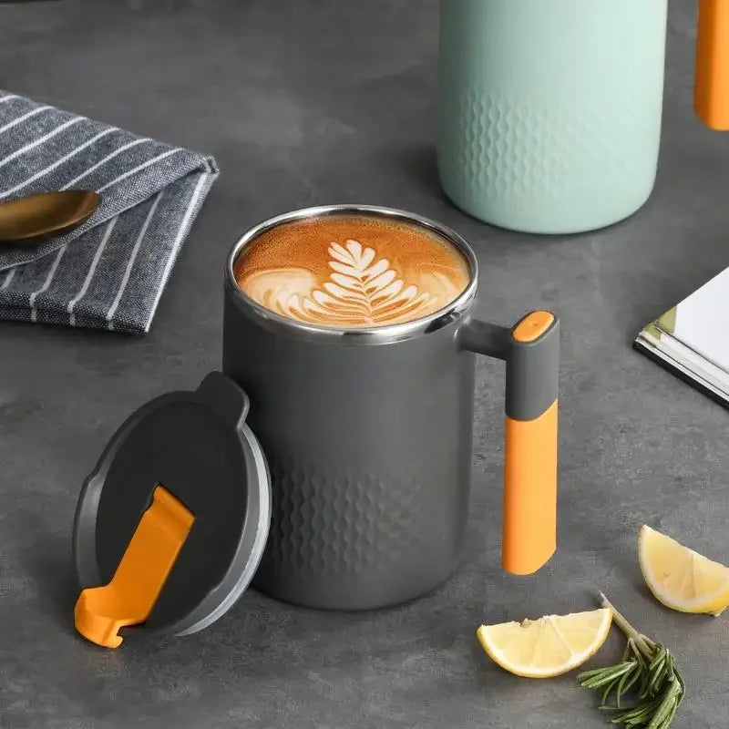 15oz Stainless Steel Double Wall Coffee & Tea Mug – 450ml Insulated Cup for Home, Office & Travel