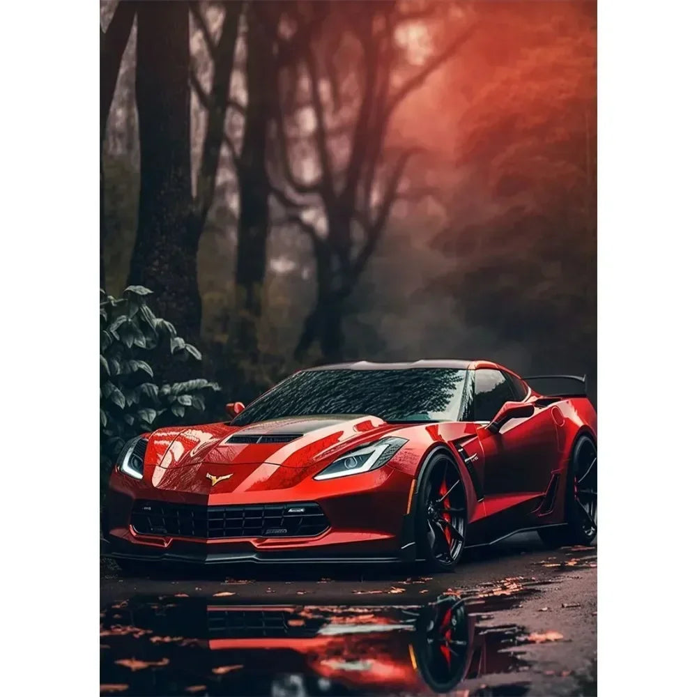 Nordic Supercar Canvas Wall Art | Racing Poster for Garage & Home Canvas Wall Art Peaceful Pleasures Health and Wellness 21 40x60cm Unframed