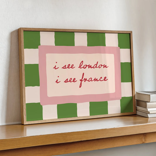 "I See London I See France" Funny Canvas Wall Art Print Funny Canvas Wall Art Peaceful Pleasures Health and Wellness