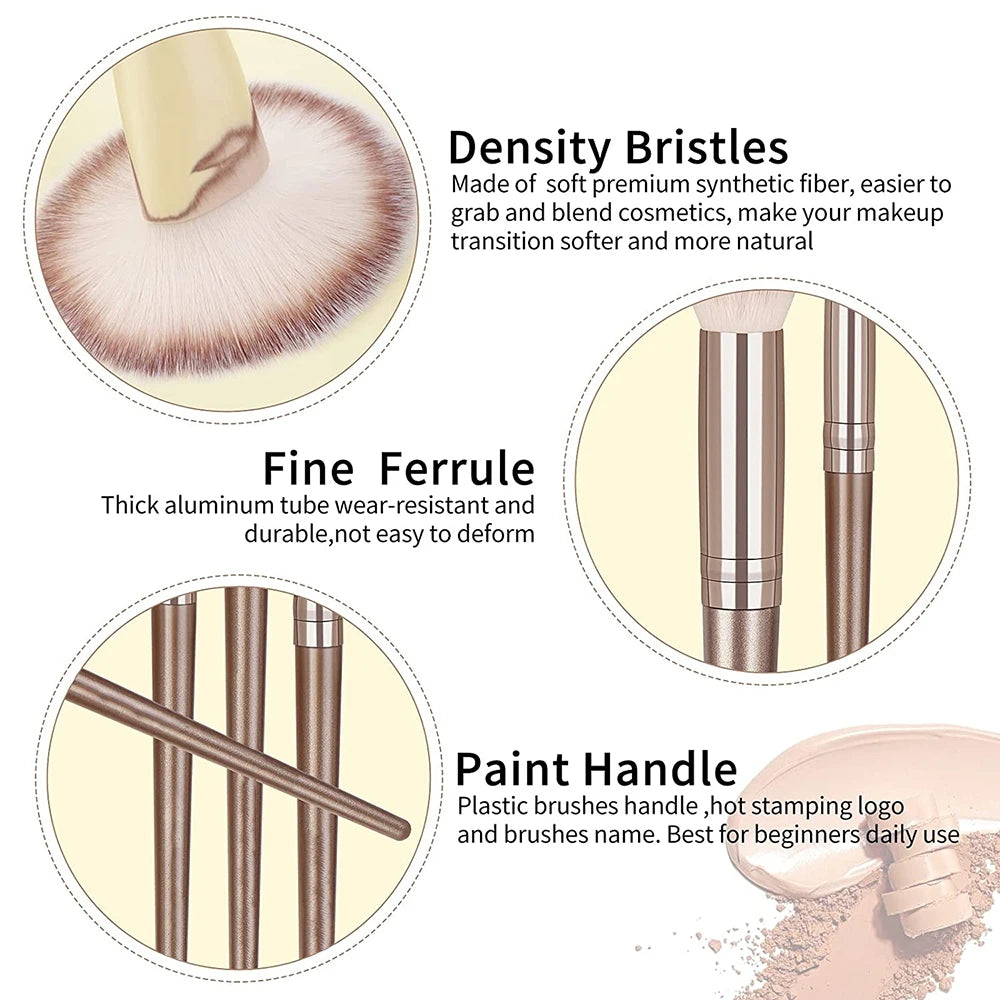 RUNTOIN 20pc Makeup Brush Set – Foundation, Blush & Eyeshadow Kit
