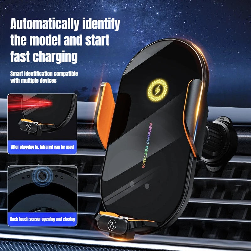 Car Wireless Phone Holder Stand 66W Fast Charging Station Charger Auto Infrared Induction for IPhone17/16/15/14/13 SamsungXiaomi Peaceful Pleasures Health and Wellness