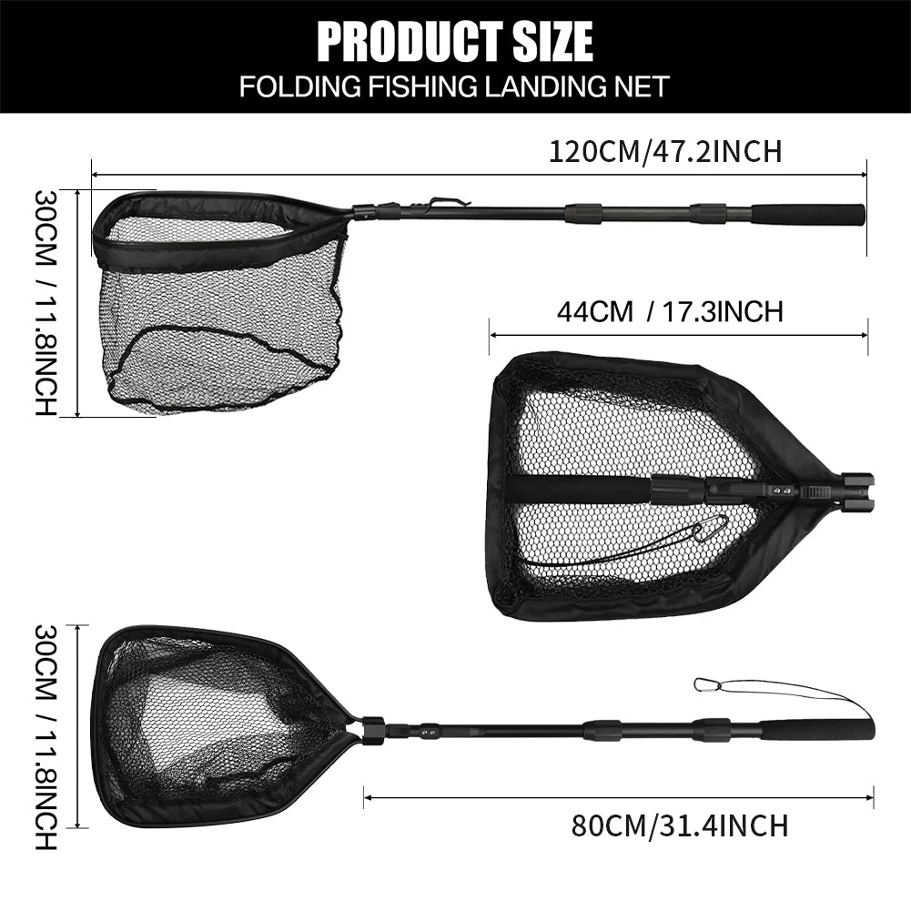 Telescoping Foldable Fishing Landing Net – Extends to 190cm