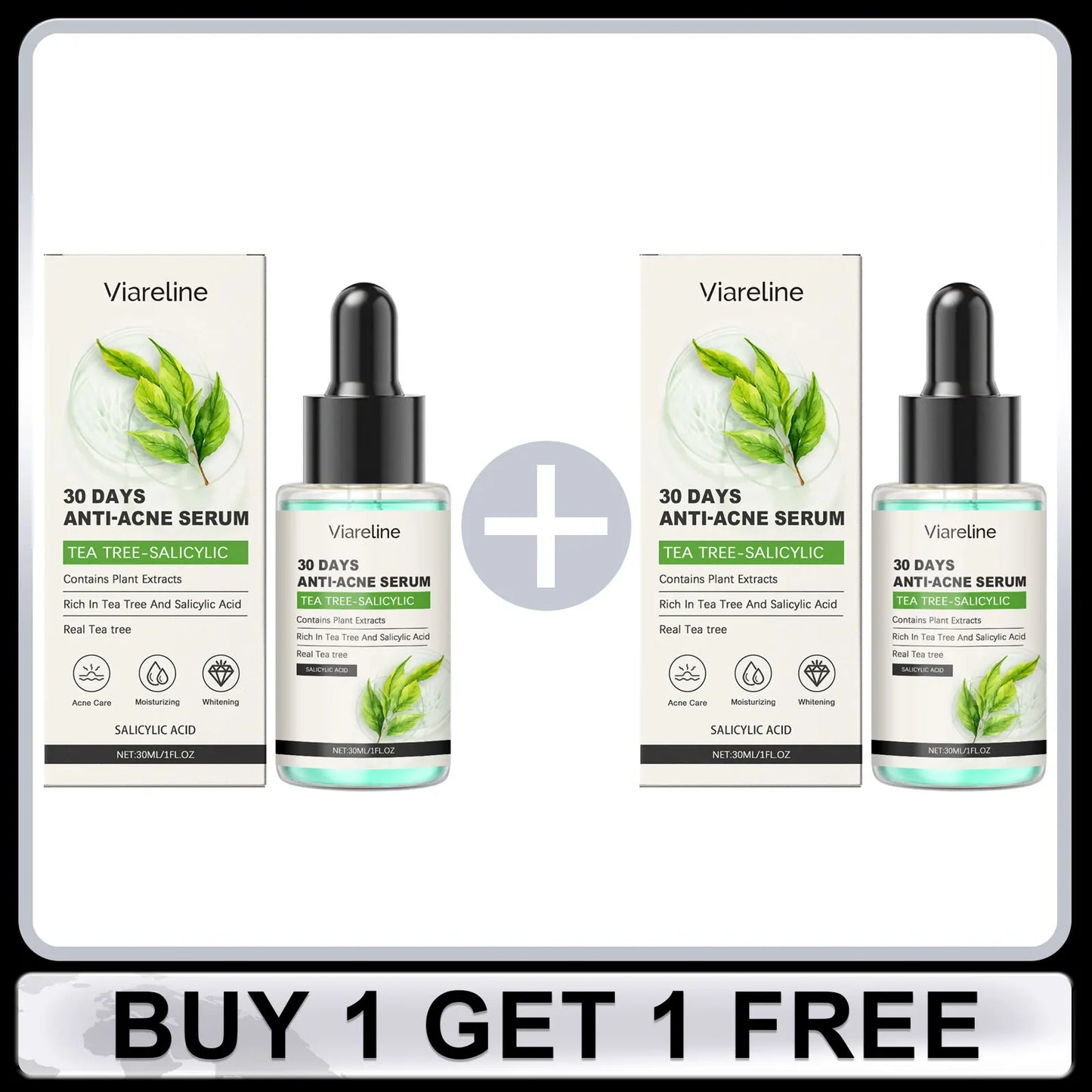 Viareline Salicylic Acid Face Care Set – 4-Piece Skin Kit