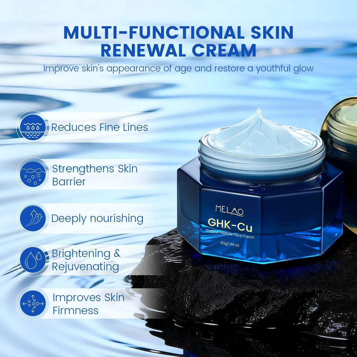 50g GHK-Cu Copper Peptide Face Cream And 30ml GHK-Cu Snap-8 Facial Serum Moisturizer for Plumping Hydration and Skin Elasticity Peaceful Pleasures Health and Wellness