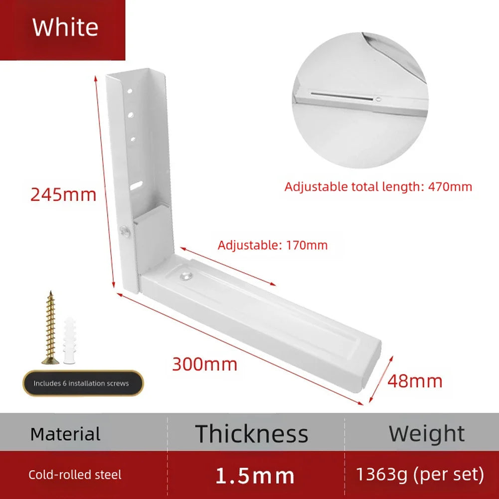Adjustable Steel Microwave Wall Mounting Brackets – 2 Pack