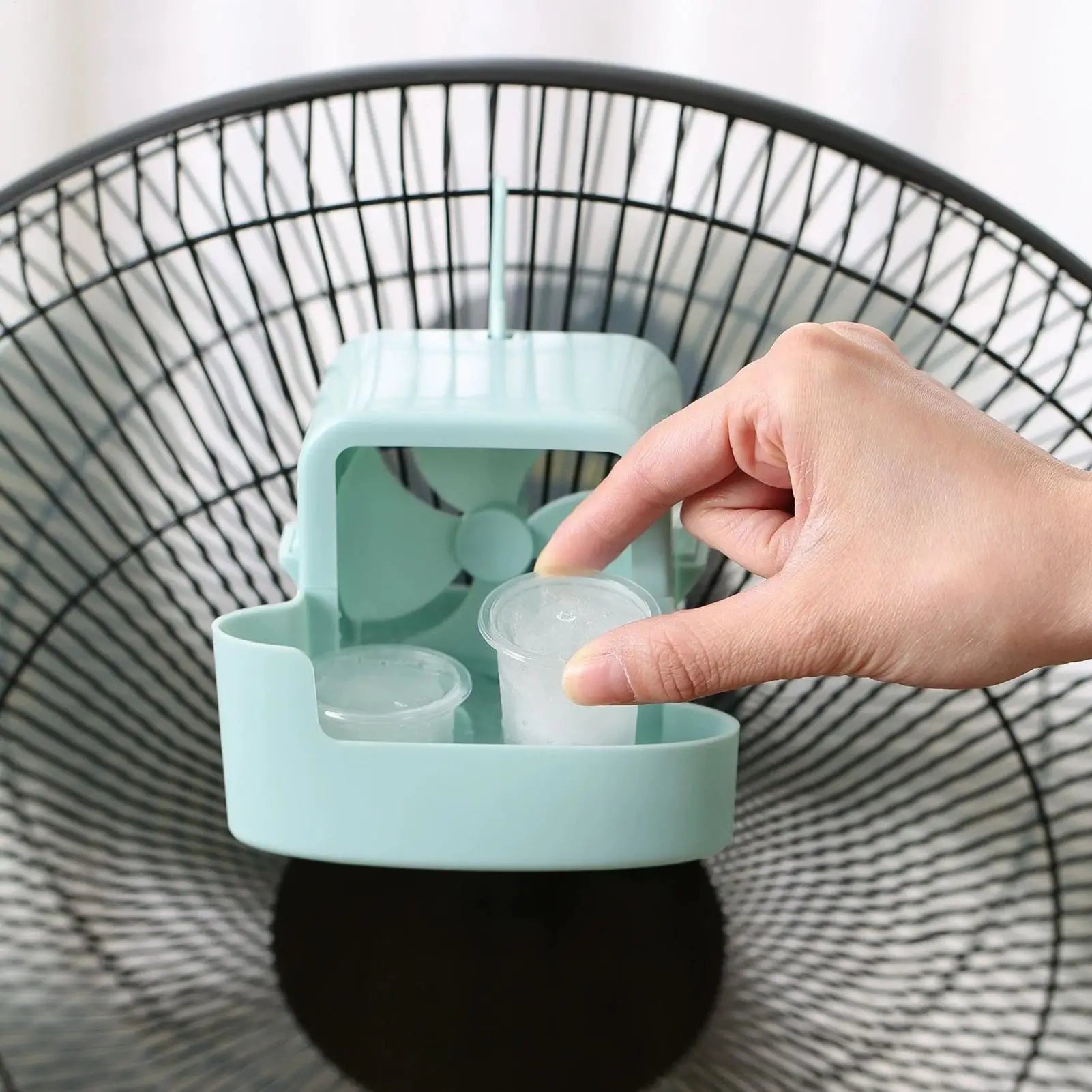 Portable Fan Ice Mist Cooler Punch free Fan Cooler Hangable Hold Ice Box Ice Box Attachment Fan Accessories for Home Office Peaceful Pleasures Health and Wellness