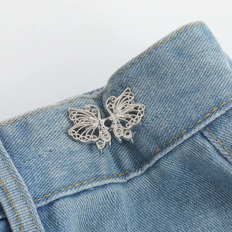 Butterfly Waist Buckle | No-Sew Metal Snap Button Adjuster