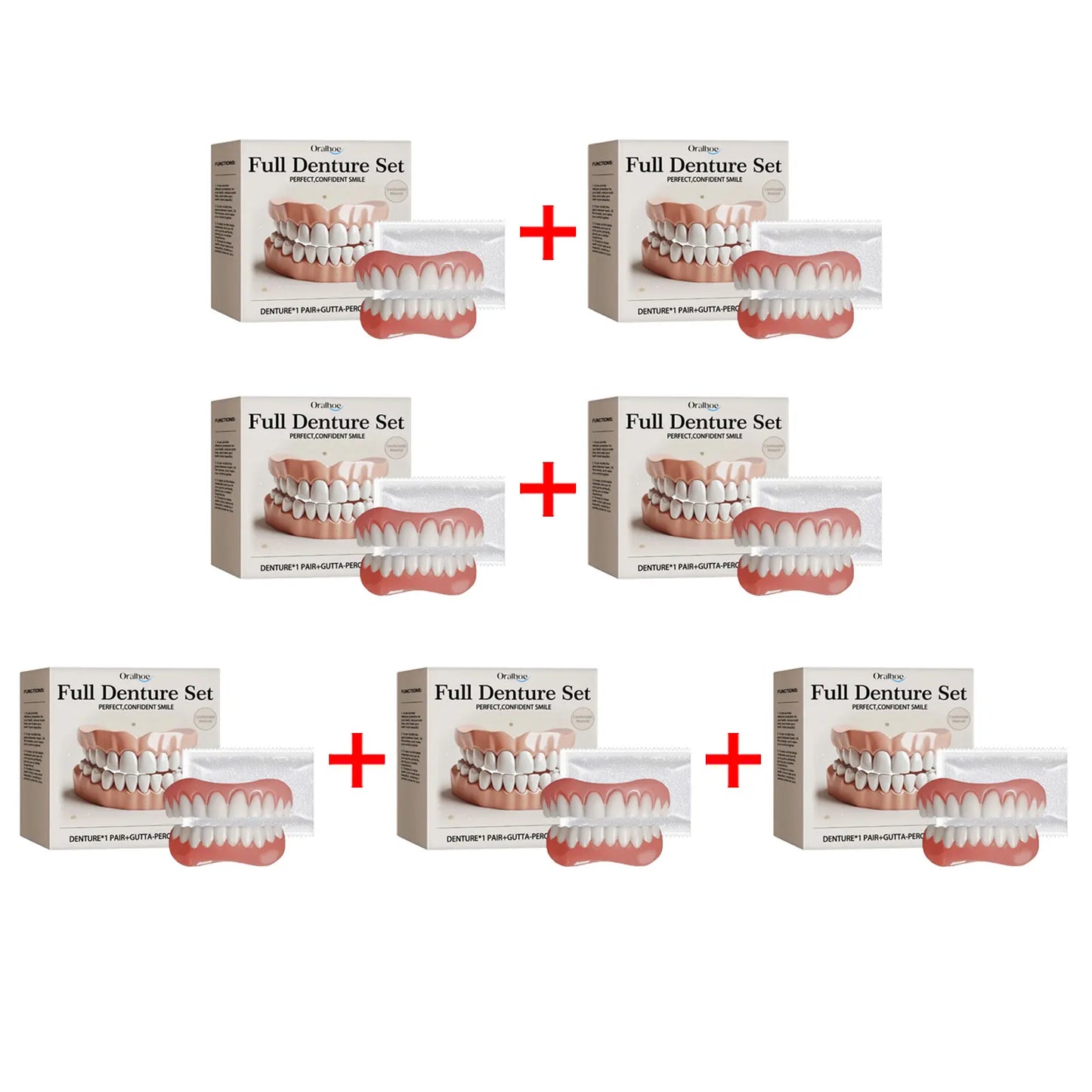Oralhoe Adjustable Fake Teeth Veneer Kit – Upper & Lower Dentures
