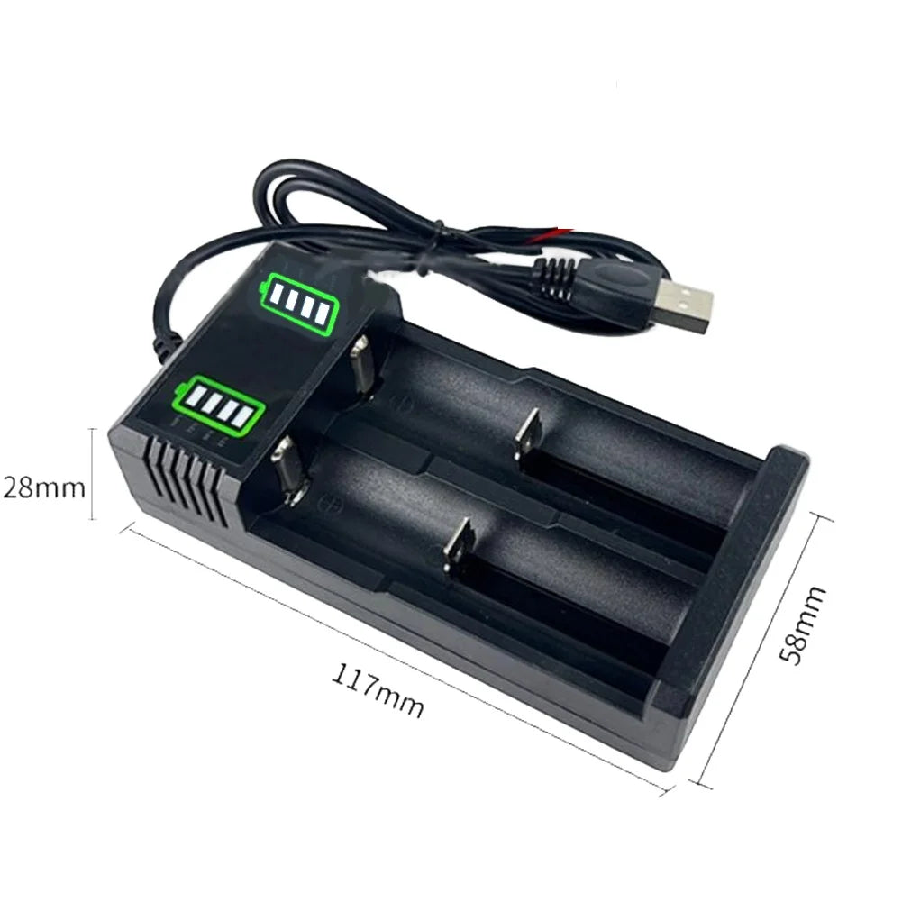 USB Smart Battery Charger 1/2/4-Slot – 18650 21700 26650