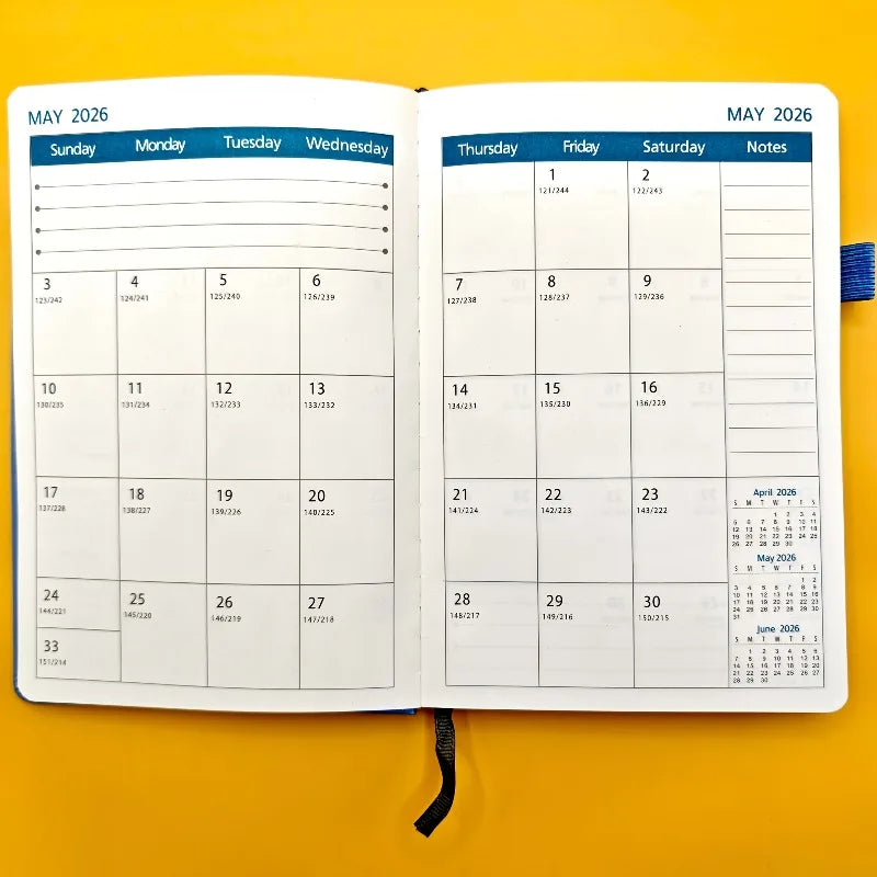 3-Year Monthly Planner 2026–2028 Softcover | Pen Holder & Diary