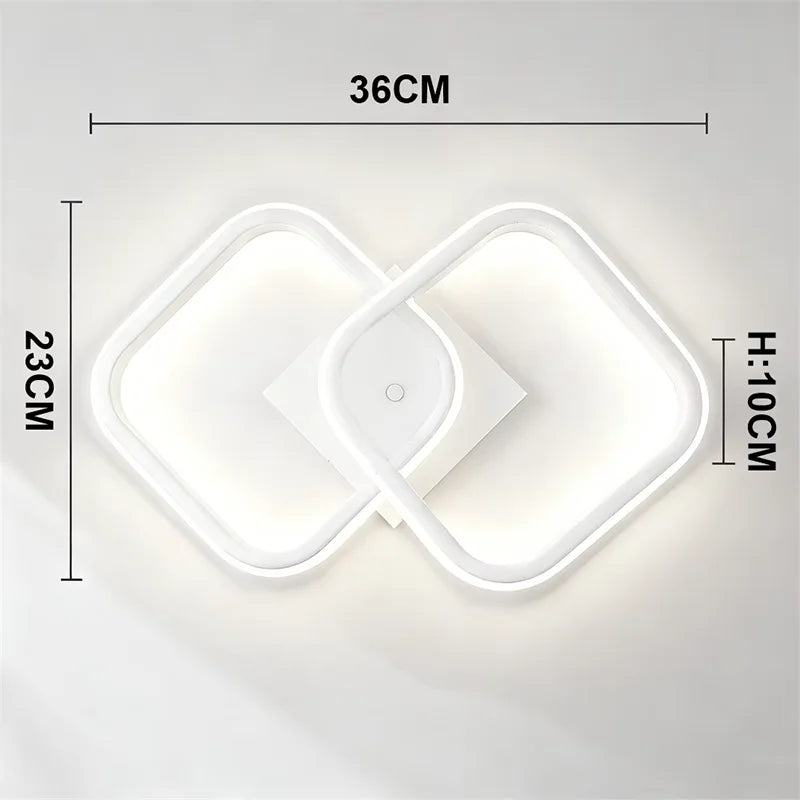 Modern Black Square LED Flush Mount Ceiling Light | RUNTOIN