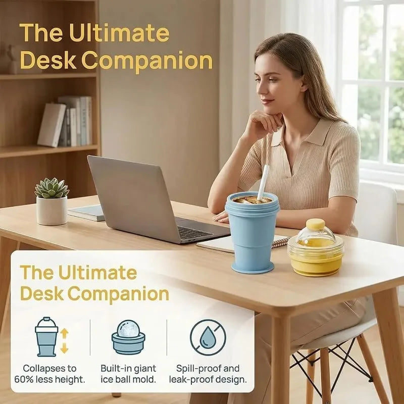 2-in-1 Silicone Ice Ball Maker & Collapsible Cup | Summer Must-Have
