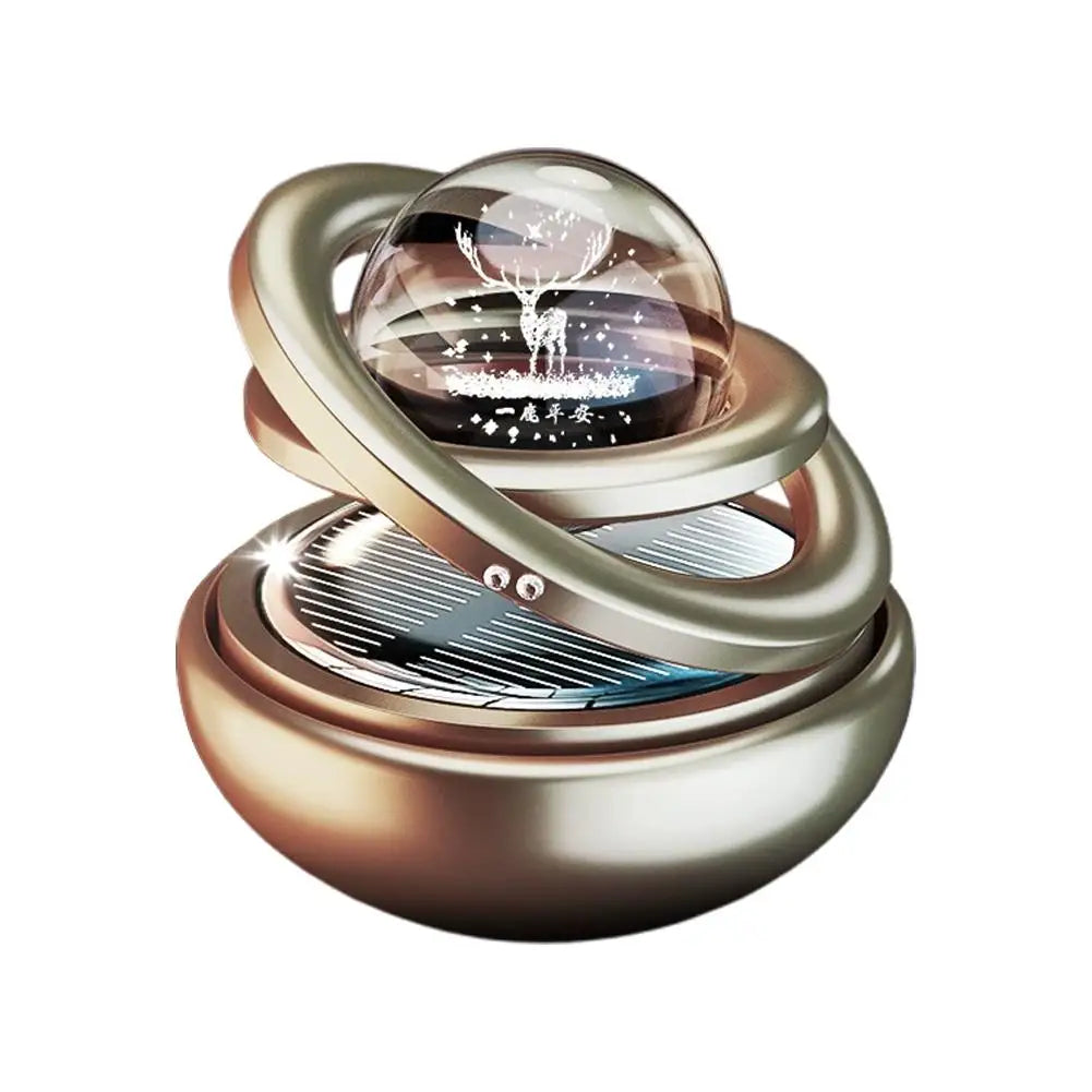 Solar Rotating Crystal Ball Car Aromatherapy Ornament