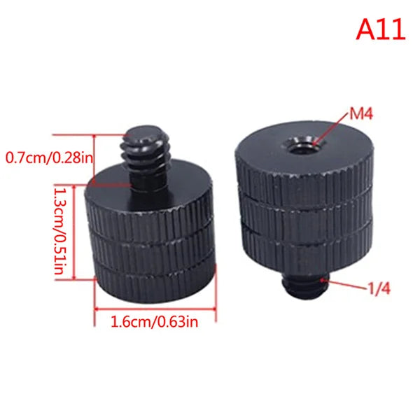 1/4" & 3/8" to M4–M10 Thread Screw Mount Adapter for Tripod