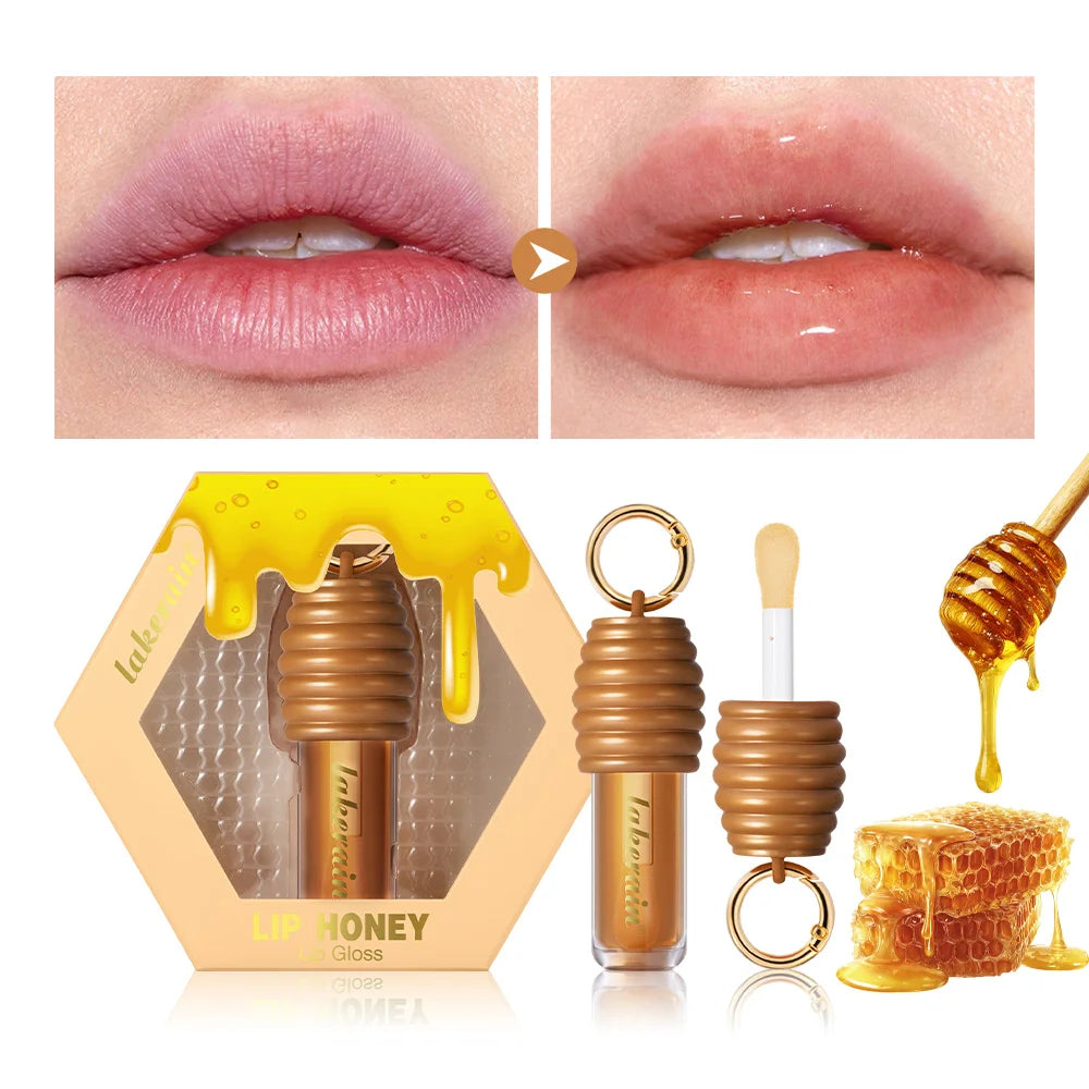 Lip Gloss Plumper Hydrating Lip Balm Smooth Long Lasting Moisturizing Nourishing Lips Honey Oil Non Sticky Cosmetics Bag Clip Ri Peaceful Pleasures Health and Wellness 2pcs