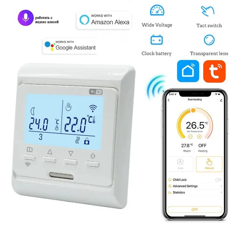 2024 New WiFi Programmable Thermostat Hot Floor 220V 16A Electric Home Floor Heating Temperature Controller APP Remote Control Peaceful Pleasures Health and Wellness