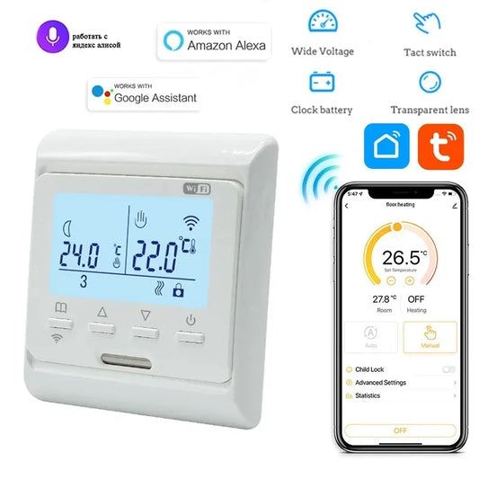 2024 New WiFi Programmable Thermostat Hot Floor 220V 16A Electric Home Floor Heating Temperature Controller APP Remote Control Peaceful Pleasures Health and Wellness