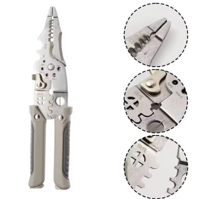 Wire Stripper Decrustation Pliers Crimper Cable Stripper Cutter Multifunctional Wire Repair Tool Pliers Hand Tools Peaceful Pleasures Health and Wellness