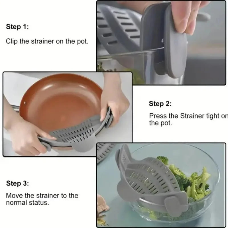 Adjustable Clip-On Pot Strainer | Stainless Steel Colander Clip-On Pot Strainer Peaceful Pleasures Health and Wellness