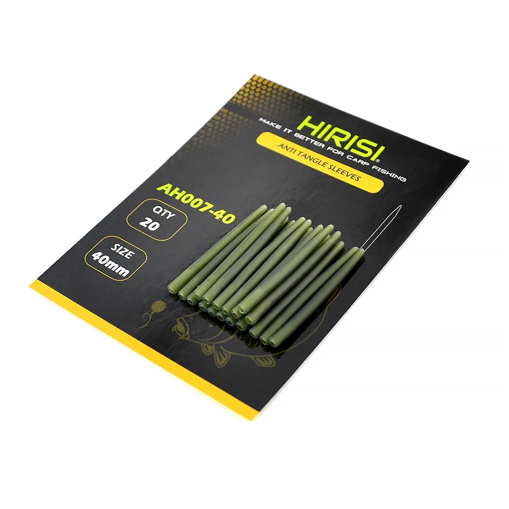 HIRISI 20Pcs Carp Fishing Anti-Tangle Sleeves, Hook Connection Protective Tubing, Practical Terminal Tackle Accessories Peaceful Pleasures Health and Wellness
