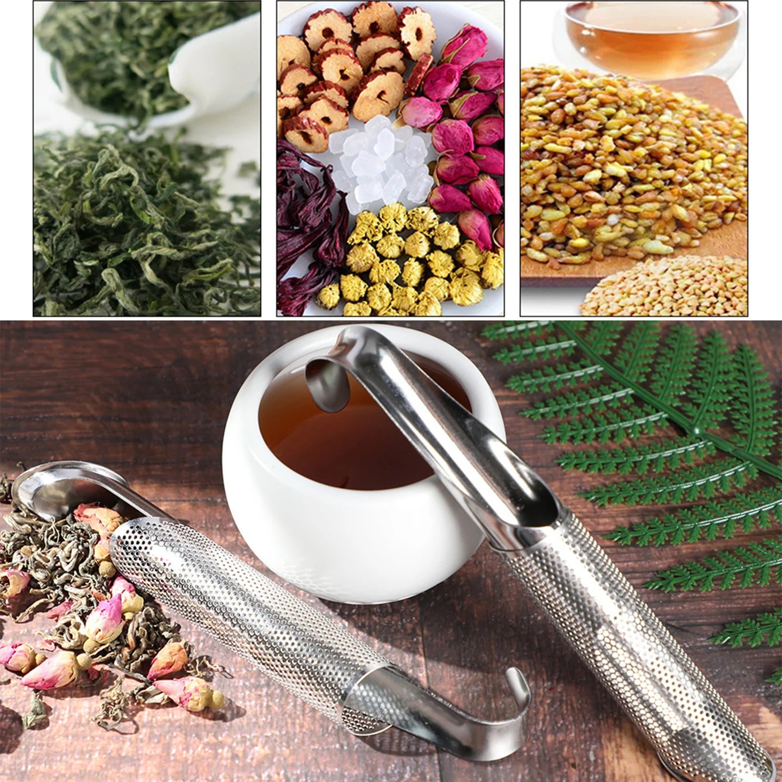 Stainless Steel Tea Infuser Filter with Hanging Hook Handle Tea Diffuser for Seeping Loose Leaf Teas & Coffees Peaceful Pleasures Health and Wellness