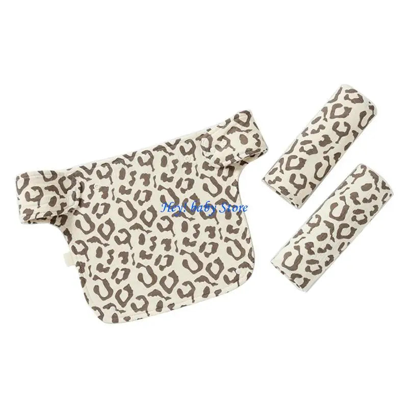 Soft Cotton Baby Drool Bib & Detachable Shoulder Strap Set