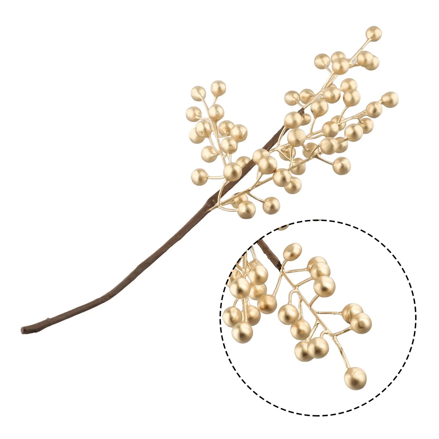 4-Fork Artificial Berry Gold Fruit Flower Bouquet Decorating Living