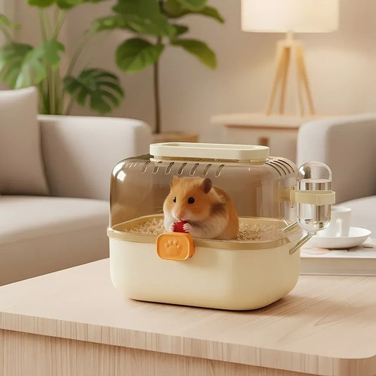 Portable Hamster Travel Carrier Cage – Ventilated & Escape-Proof Small Pet Carrier Peaceful Pleasures Health and Wellness