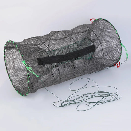 1pcs Telescopic Foldable Steel Wire Nylon Fishing Net Crayfish Crab Trap Shrimp Lobster Cage Collapsible Portable Fold Network Peaceful Pleasures Health and Wellness