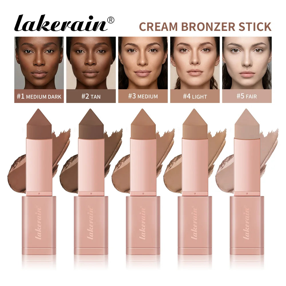Lakerain Bronzer Cream Stick 3D Makeup Effect Improve Fine Lines Brightening & Grooming 2 IN 1 Bronzer Cream for All Skin Types Peaceful Pleasures Health and Wellness