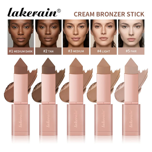 Lakerain Bronzer Cream Stick 3D Makeup Effect Improve Fine Lines Brightening & Grooming 2 IN 1 Bronzer Cream for All Skin Types Peaceful Pleasures Health and Wellness