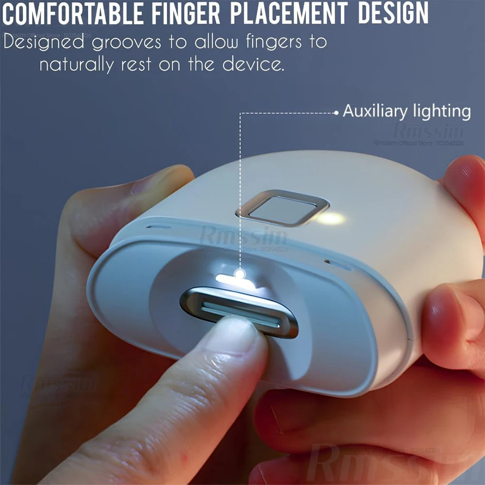Rechargeable Electric Nail Clipper with Light - Automatic Grinding Polishing Trimmer Cutter for Baby Adult Manicure Peaceful Pleasures Health and Wellness