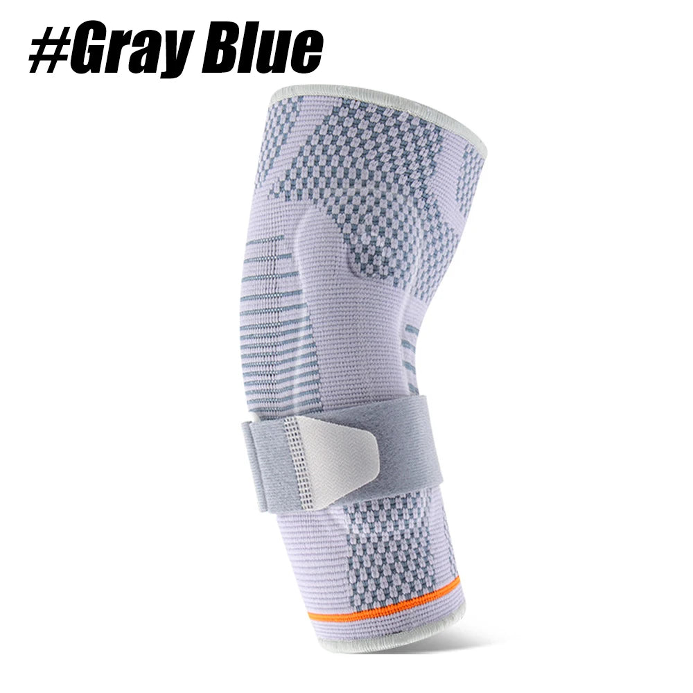 Arthritis Elbow Compression Sleeve with Strap - Adjustable Arm Support Brace with Gel Pad for Tendinitis,Golfers,Weightlifting Peaceful Pleasures Health and Wellness GrayBlue-1PCS XL