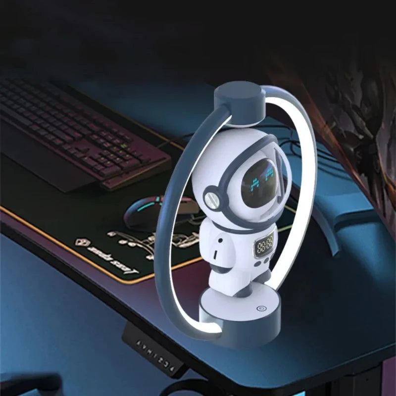 Magnetic Levitation Astronaut Alarm Clock | LED Desk Nightlight
